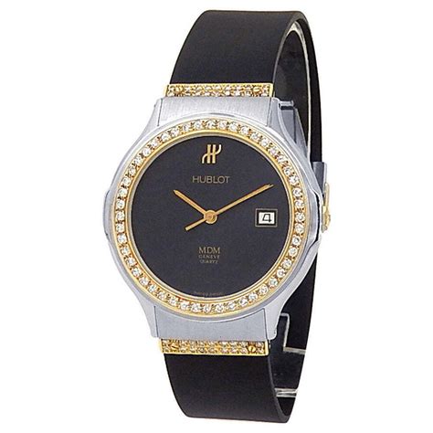 hublot mdm diamond black dial ladies watch|Hublot swiss watch.